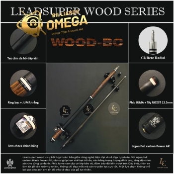LEADSUPER WOOD BC GEN 1  - Ngọn Full Carbon Black Power AK