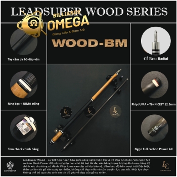 LEADSUPER WOOD BM GEN 1  - Ngọn Full Carbon Black Power AK