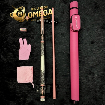 Cuppa Pink E1 Ngọn Carbon Hồng | Cơ Bida Lỗ Chính Hãng (Kèm Full Phụ Kiện)