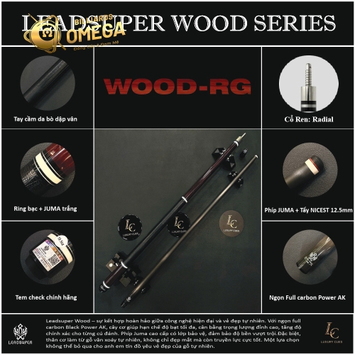 LEADSUPER WOOD RG GEN 1  - Ngọn Full Carbon Black Power AK