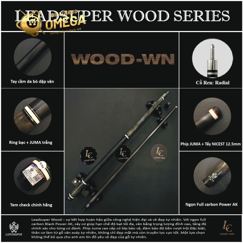 LEADSUPER WOOD WN GEN 1  - Ngọn Full Carbon Black Power AK