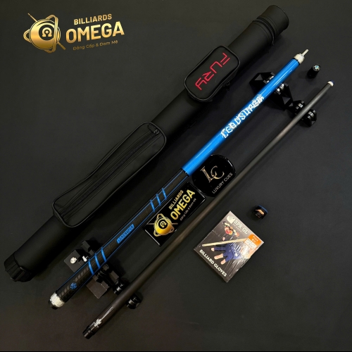 Leadsuper Dragon Blue | Cơ Bida Lỗ Ngọn Carbon Công Nghệ Black Power DK (Tặng Kèm Phụ Kiện)